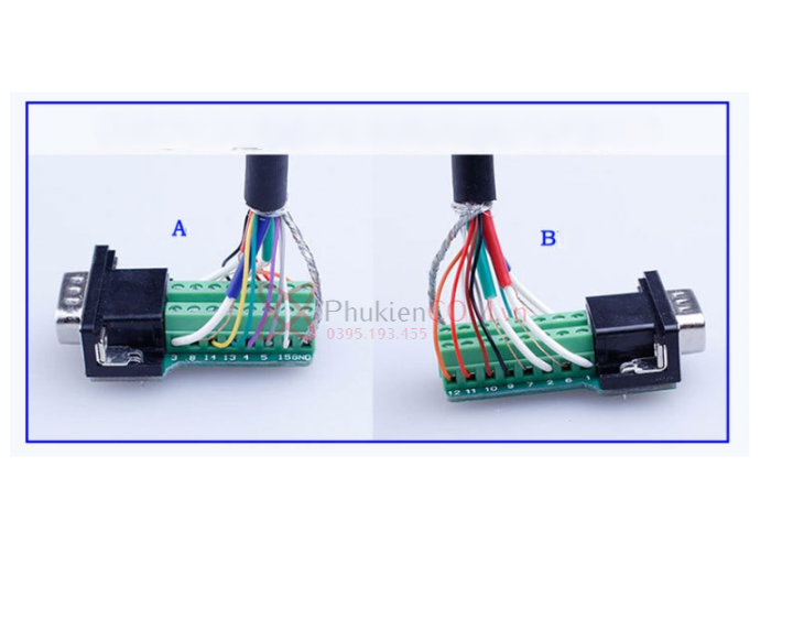 sơ đồ đầu nối COM VGA 3+9 chân đực hd-link