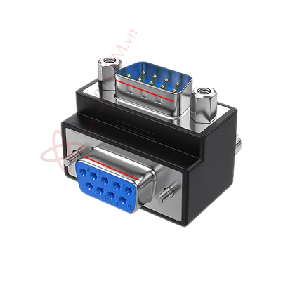 Đầu nối DB9 RS232 Cái sang Đực bẻ góc LÊN