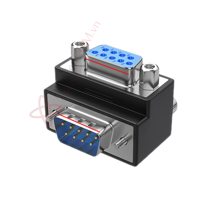 Đầu nối DB9 RS232 Đực sang Cái bẻ góc LÊN