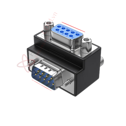 Đầu nối DB9 RS232 Đực sang Cái bẻ góc XUỐNG