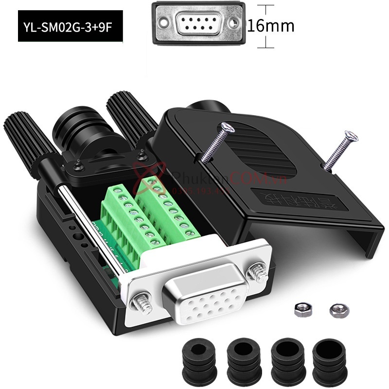 Đầu nối không hàn DB15 VGA chân cái