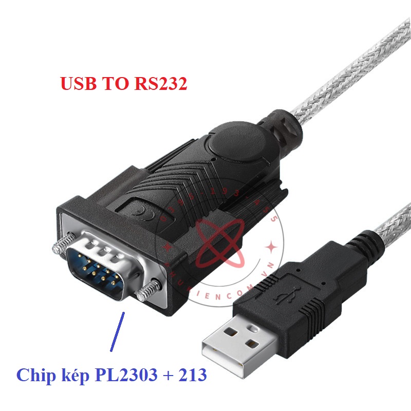 Cáp chuyển đổi USB to COM RS232 chân đực dài 1.5M chip kép