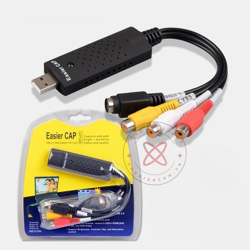 Dây Cáp Ghi Hình TV VCD DVD Camera Easycap USB 2.0