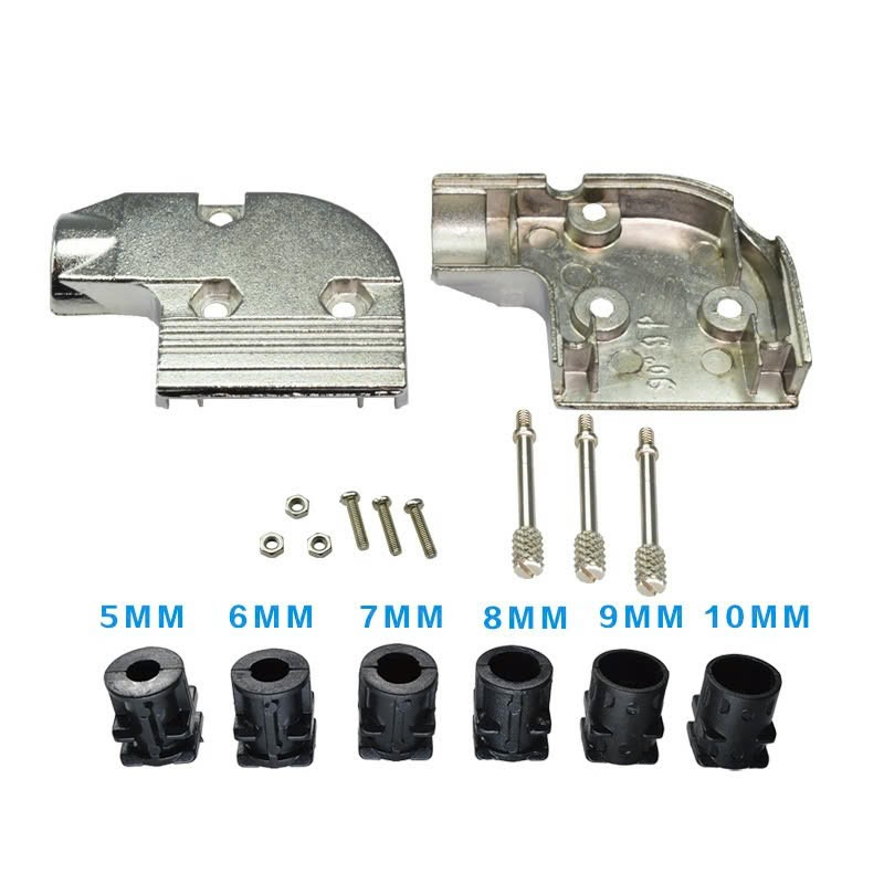 Vỏ ốp kim loại bẻ góc 90 độ cho đầu hàn COM DB9 RS232 VGA DB15