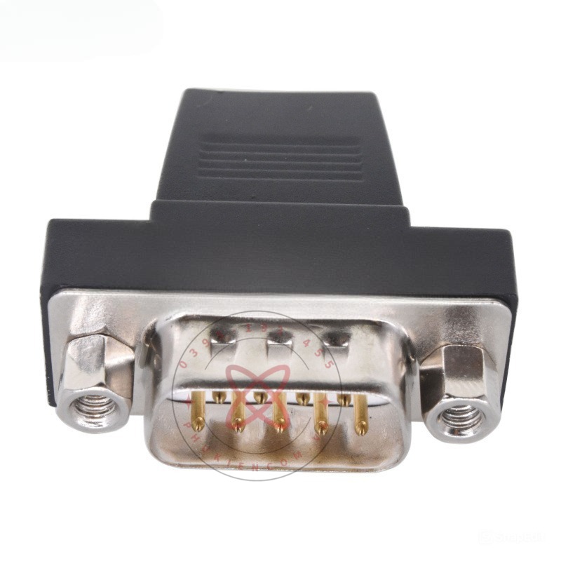 đầu hàn DB9 9 chân đực mạ vàng kèm vỏ ốp phẳng dẹp