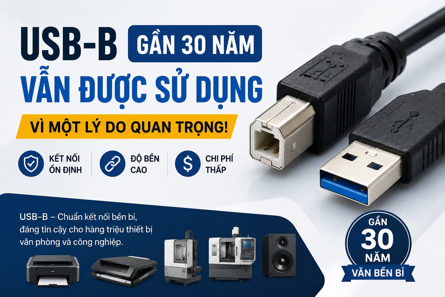 USB-B 30 vẫn được sử dụng một lý do quan trọng