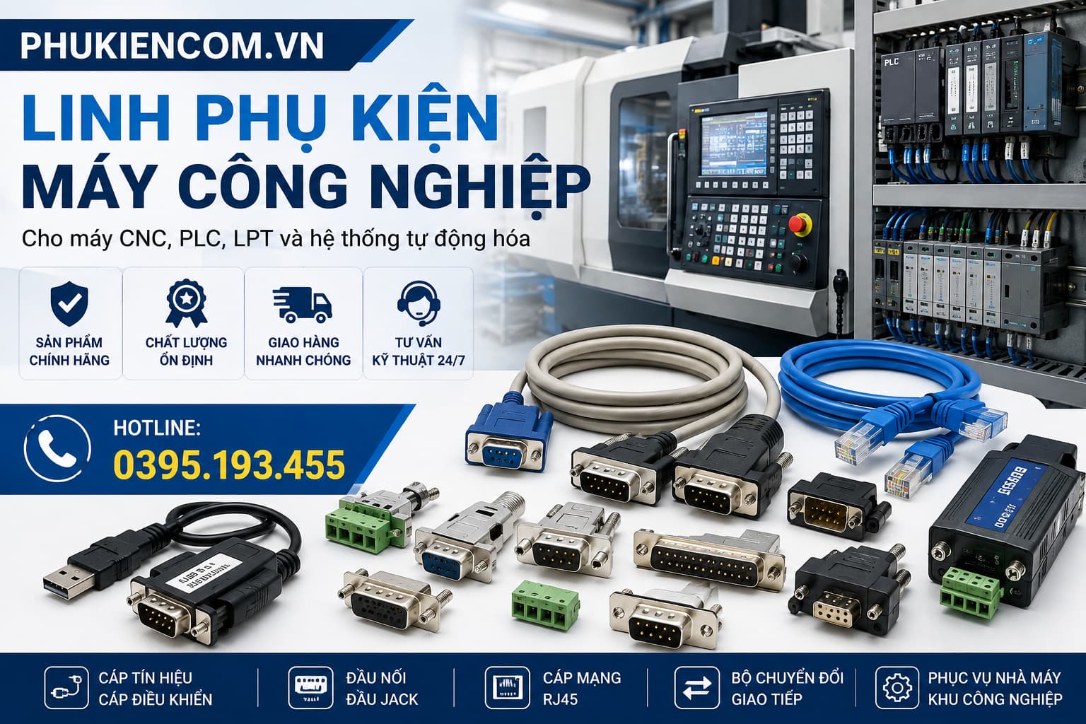 Đơn vị cung cấp linh phụ kiện máy công nghiệp CNC, PLC, LPT chính hãng, uy tín