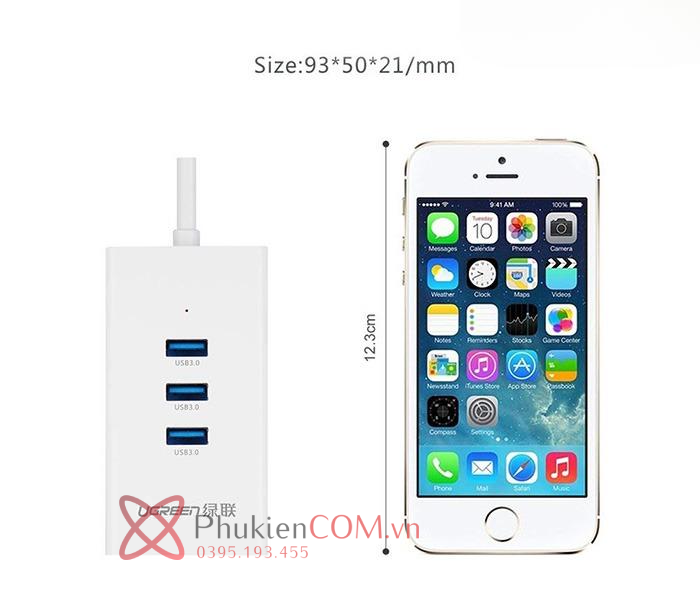 Cáp chia USB ra 3 USB 3.0 kèm LAN 1000 Gigabit Ugreen 20260