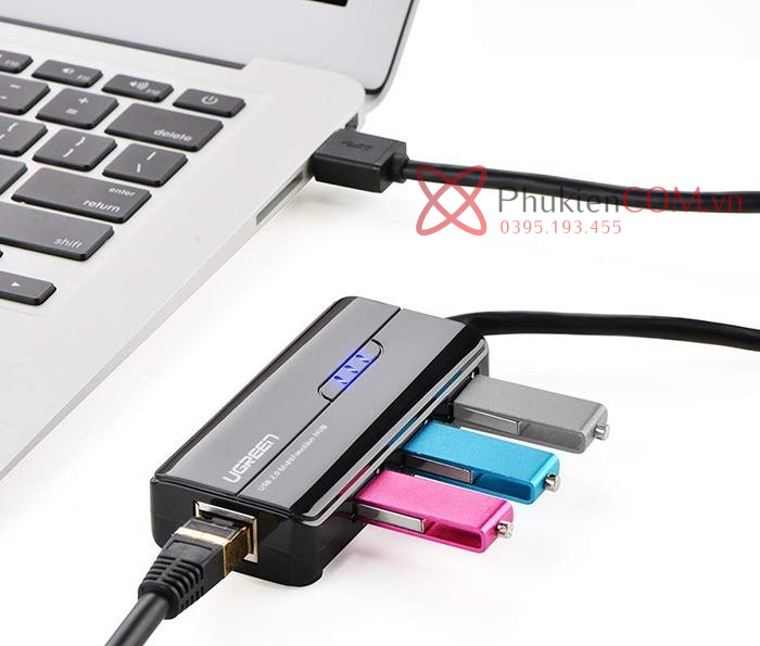 Cáp chia USB 2.0 3Port kèm cổng LAN Ethernet Ugreen 20264