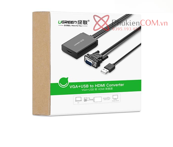 Cáp chuyển đổi VGA Audio to HDMI adapter Ugreen 40213