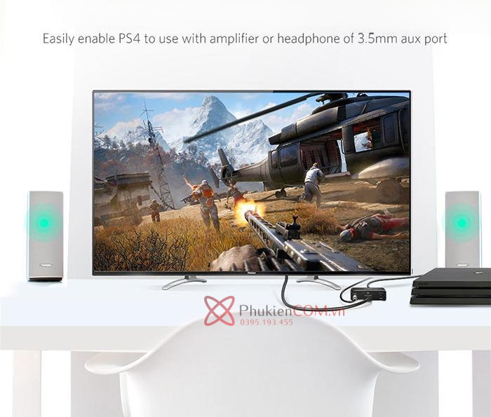 Cáp chia HDMI ra HDMI Optical Audio 3.5mm Ugreen 40281