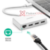USB-C ra 3 cổng USB 3.0, LAN 100 Mbps Ugreen 40382