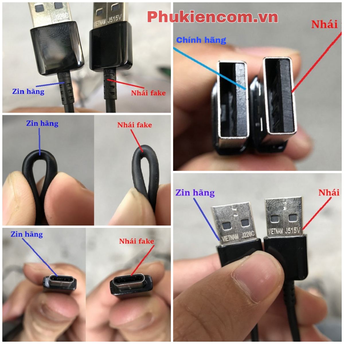 Phân biệt dây cáp sạc Type-C chính hãng và hàng kém chất lượng