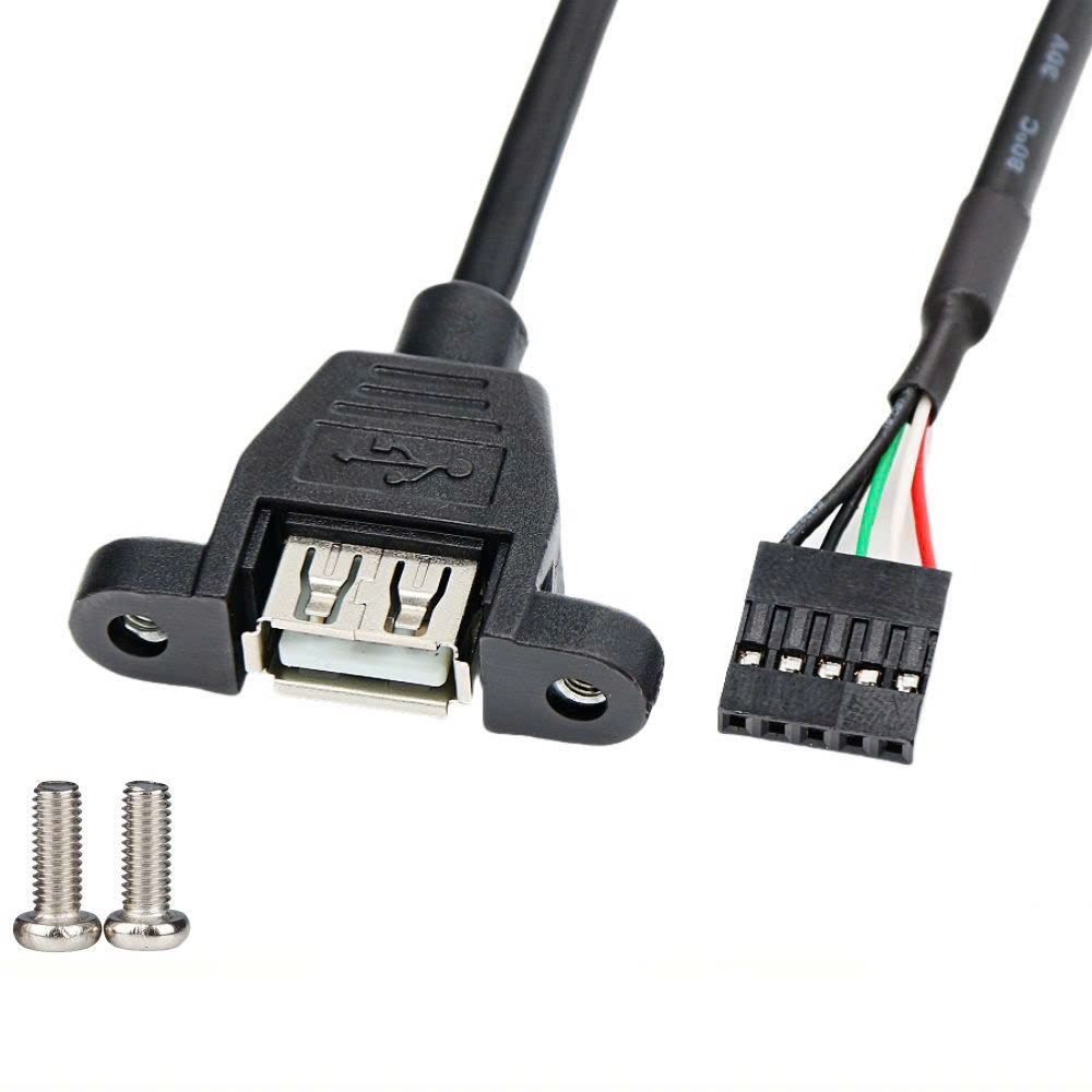 Cáp 9 Pin Sang USB 2.0 Đầu Bắt Vít – Chuyển Đổi Header Mainboard Ra Cổng USB Ngoài