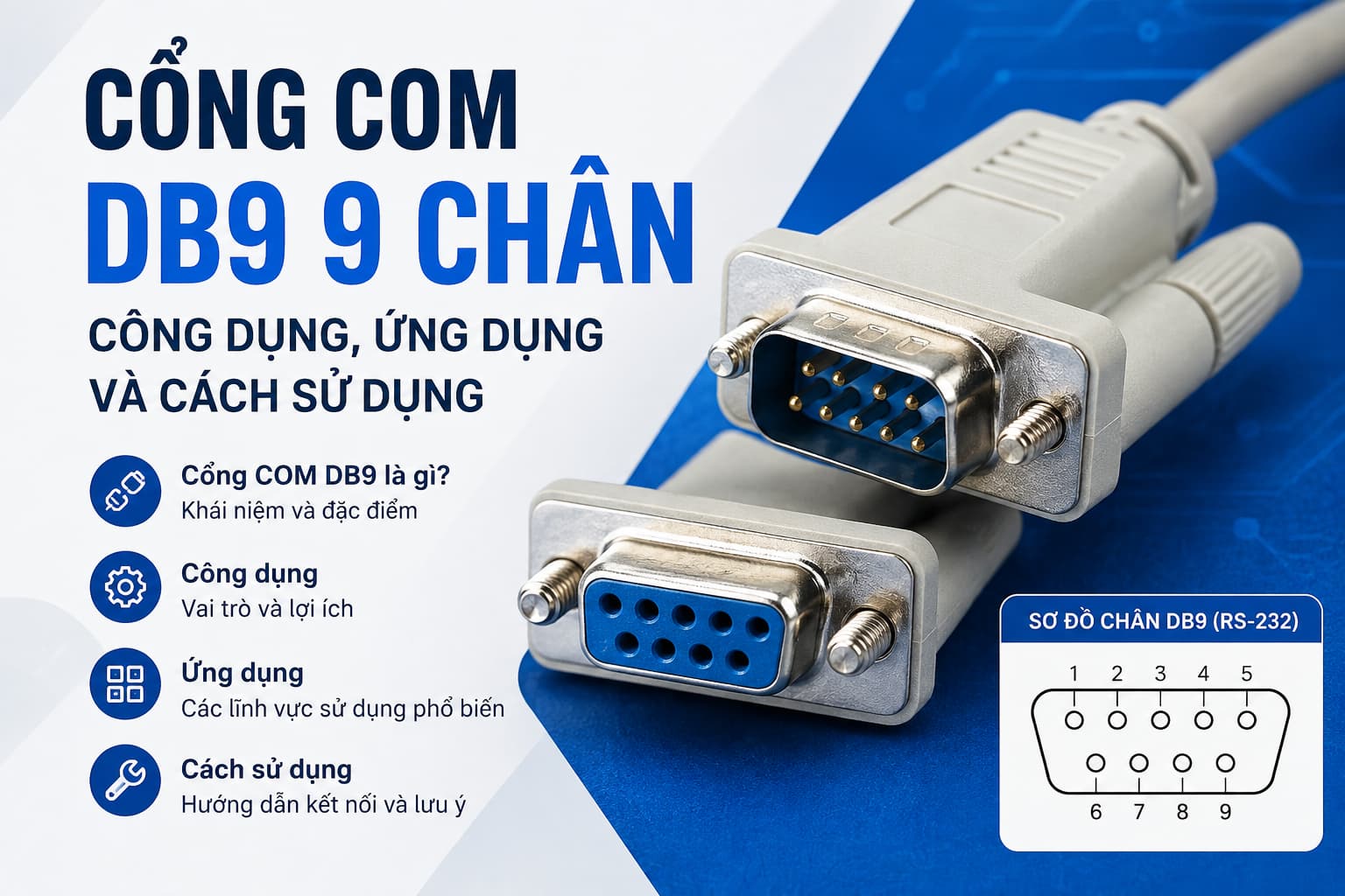 Công Dụng, Ứng Dụng Và Cách Sử Dụng Cổng Com Db9 9 chân